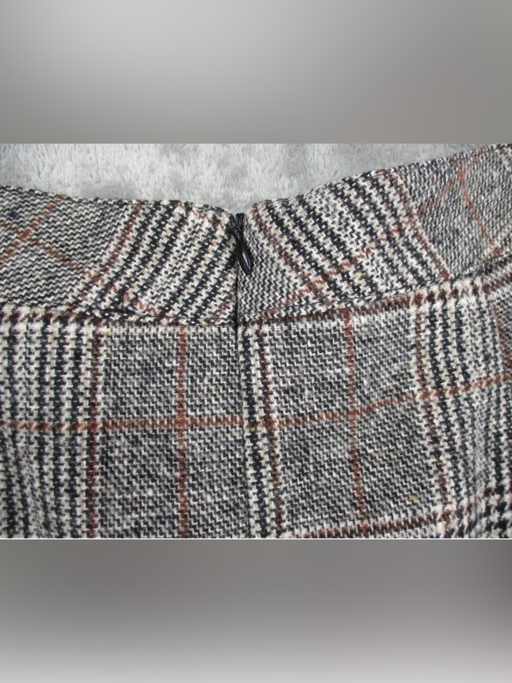 Bagatelle Collection Skirt‎ Womens Large Plaid Velvet Trim Preppy Academia Zip - Picture 5 of 9